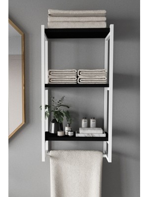 UltraMint 3 Katlı Modern Duvar Rafı, Banyo ve Mutfak Geniş Depolama Ünitesi
