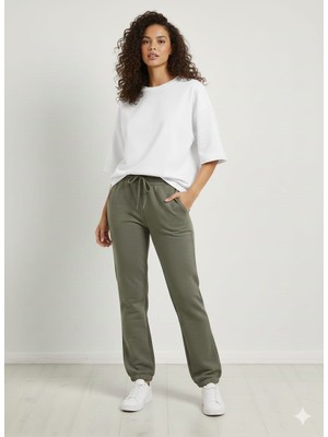 Kadın Modal Kumaş Beli ve Paçası Lastikli Eşoftman Altı