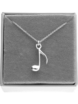 Herşey Nota Müzik Nota Figürlü Metal Kolye – Unisex Zincirli Tasarım