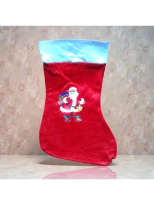 Oktay Sesal Noel Baba Çorabı Mini Boy 30 cm Yılbaşı Süsleri 30X17 cm Noel Süsleri