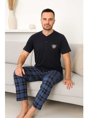 Tenra Erkek Pijama Takımı %100 Pamuk Kısa Kollu