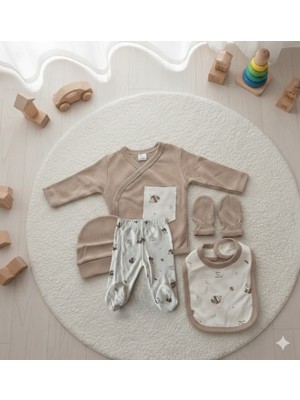 Gmn Collection Yenidoğan Panda Figürlü 5'li Hastane Çıkışı Zıbın Seti