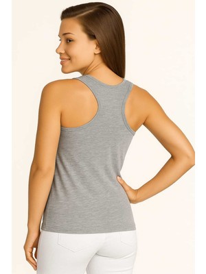 Gümüş Kadın Sporcu Atlet Gri Premium Pamuklu