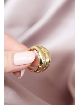 Metal Gold Renk Ayarlamalı Kadın Yüzük - Lisinya