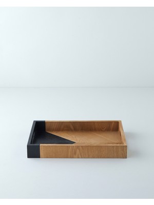 English Home Briel Dekoratif Tepsi 40X24X5,5 cm Kahverengi-Siyah