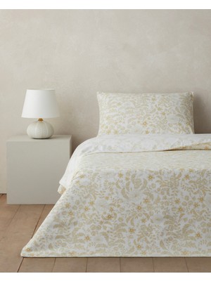 English Home Vionne Kolay Ütülenir Çarşaflı Tek Kişilik Nevresim Takımı 160x220 cm Açık Sarı