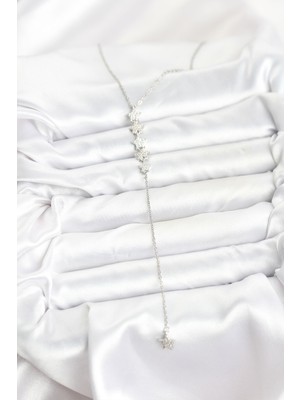 316L Çelik Zincir Gümüş Renk Yıldız Model Y Kolye - Lisinya