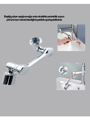 Üç Segmentli 1080 Derece Musluk Aparatı Esnek Döner Havalandırıcı Pratik Kullanım - Lisinya