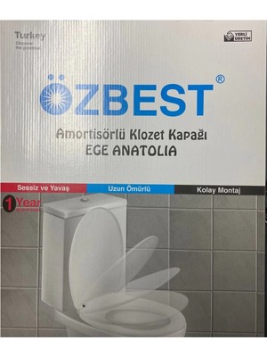 Lüks Yavaş Kapanan Amortisörlü Klozet Kapağı Ses Önleyicili, Kolay Montaj Her modele uyumlu ( Lisinya )