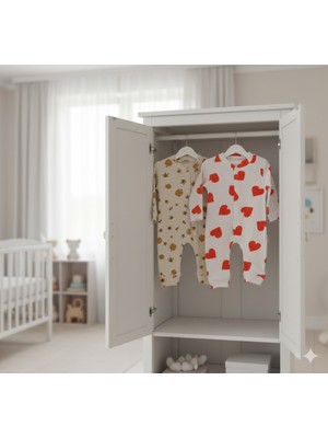 Gmn Collection 2'li Arı ve Kalp Figürlü Çıtçıtlı Bebek Zıbın Seti