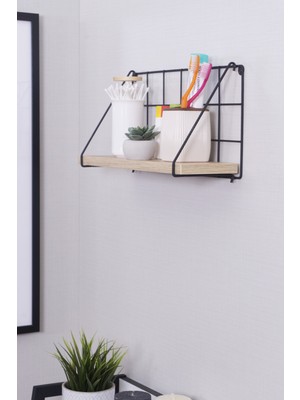 UltraMint Modern Metal ve Ahşap Duvar Rafı, Banyo ve Ofis Düzenleyici