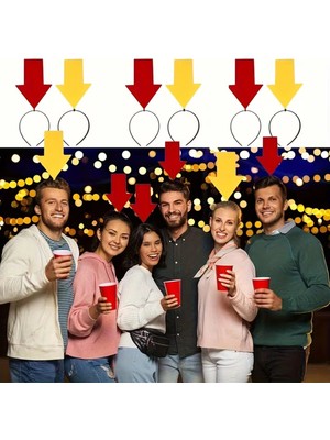 Kişiselleştirilebilir Ok Işaretli Mesaj Tacı (2’li Set Sarı-Kırmızı) - Lisinya