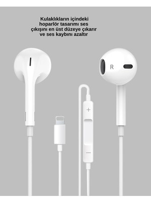 iPhone 14 ve Altındaki Modellerle Uyumlu Kablolu Kulaklık - Lisinya