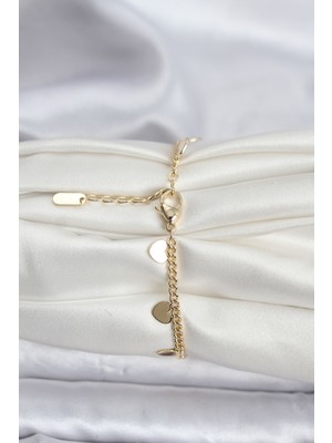 14K Gold Renk Kaplama Kalpli Model cm Kadın Bileklik - Lisinya