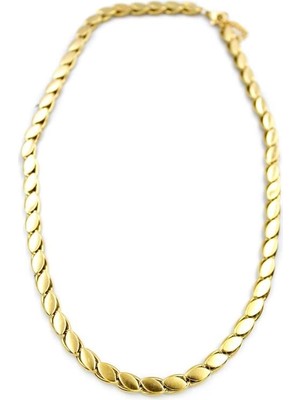 Remstdrk Kalın Kısa Arpa Zincir Kolye - Altın