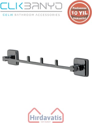 UltraMint Çekmeceli Pirinç Kumru 4’lü Askılık, Modern Mat Siyah Tasarım