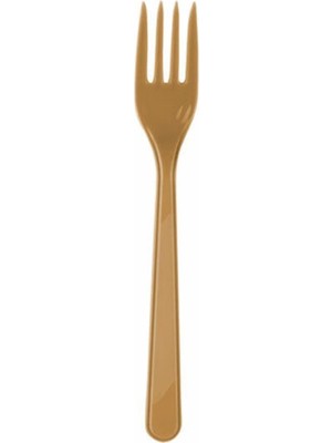 Braventa Collection Tinky Winky Tx - Altın Plastik Çatal 25 Adet Tex Yeni Model Desen 987838