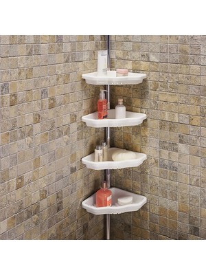 Braventa Collection Banyo Köşe Rafı, Aluminyum, Beyaz