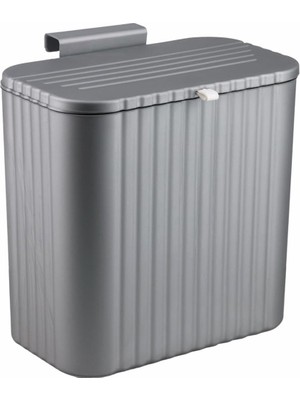 Braventa Collection Mutfak Tezgah Üstü ve Dolap Askılı Çöp Kovası 12LT Gri (NVE163)