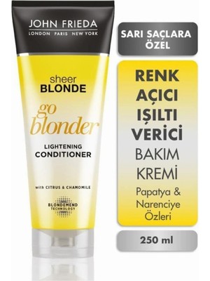 Braventa Collection John Frieda Sarı Saçlara Özel Güneş Işıltısı Veren Bakım Kremi 1 Paket (1 x 250 Ml)