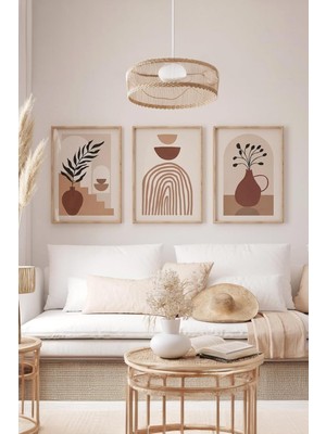 Braventa Collection Artavessa Gerçek Ahşap Çerçeveli 3 Parça 3D Poster Tablo Seti - 3DARTSOHOSET41-3348