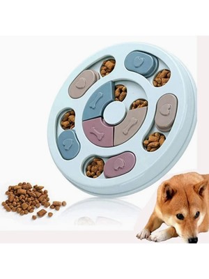 Braventa Collection Köpek Oyuncağı Mama Bulmaca Yavaş Besleyici Köpek Gıda Dağıtıcı Yavaş Yeme Mavi