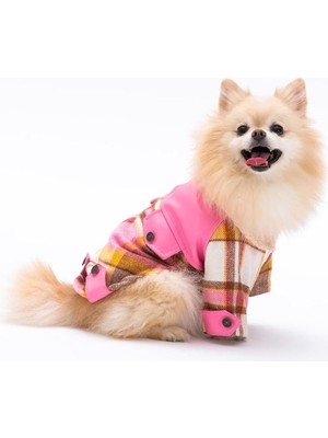 Braventa Collection Pawstar Pembe Plaid Küçük Irk Köpek Kabanı (2xl)