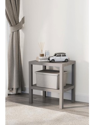 Braventa Collection Mithra Life 2 Katlı Plastik Gri Banyo Mutfak Rafı MIT1056