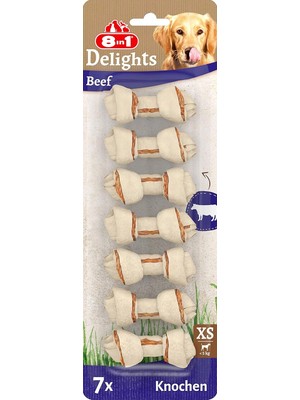 Braventa Collection 8in1 Delights Beef Xs Boy Sığır Etli Kemik 7'li, 84 gr Köpek Ödülü