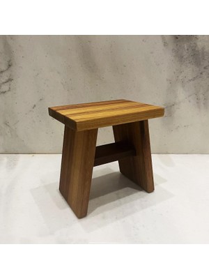 Braventa Collection Shark Anatolia Iroko Ahşap Banyo Taburesi Oturak Büyük Boy