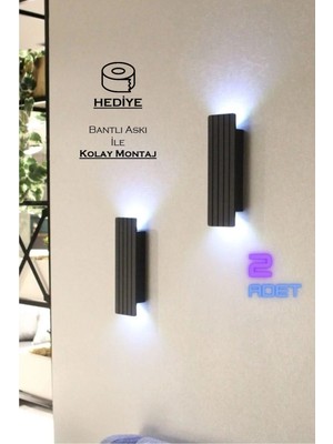 Emriba Pilli Dekoratif Duvar Aydınlatması Aplik Gece Lambası Siyah (Beyaz Işık)