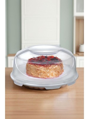 Braventa Collection Melkan Home Kek Fanusu & Pasta Fanusu Kilitli Kapaklı Kek Fanusu 7 Litre Krem Krem