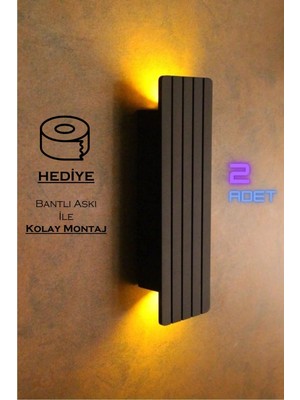 Emriba Pilli Dekoratif Duvar Aydınlatması Aplik Gece Lambası Siyah (Amber)