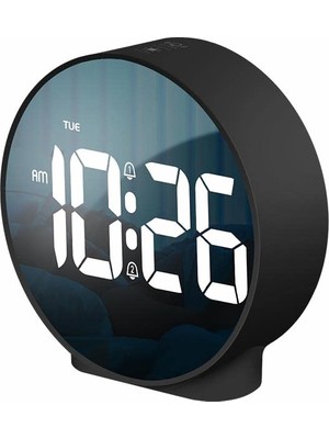Braventa Collection Valkyrie Çift Alarmlı LED Touch Snooze Şık Tasarım Masa Saati Siyah