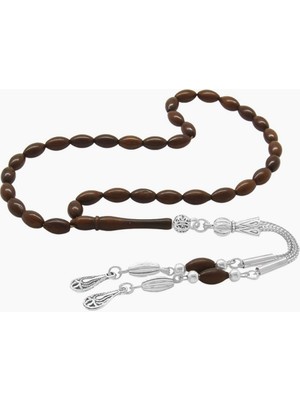 Braventa Collection Tesbihane Gümüş Renk Kararmaz Metal Püsküllü Arpa Kesim Kuka Tesbih