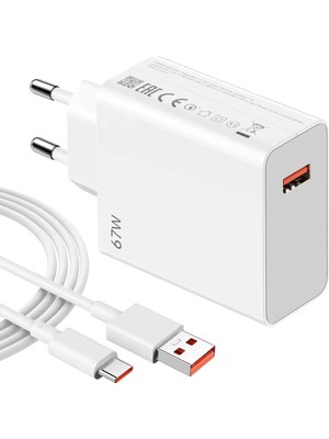 Mey İthalat ⚡ 67W Hızlı Şarj Adaptörü + Type-C Kablosu | Süper Hızlı Şarj Cihazı 1 Metre