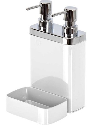 Braventa Collection Viva 2'li Sıvı Sabunluk Süngerli Beyaz M-E10-01