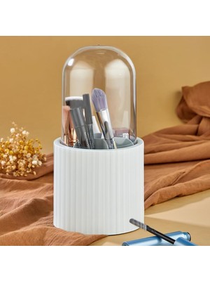 Braventa Collection 7 Bölmeli Mika Kapaklı Beyaz Diş Fırçalık Organizeri