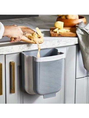 Braventa Collection Mithra Life Katlanabilir Askılı Banyo ve Mutfak Tezgahüstü Çöp Kovası MIT1075