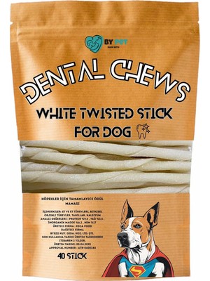 Braventa Collection Beyaz Burgu Çubuk Köpek Ödül ve Çiğnemi Kemiği- 40 Adet Maxi Paket