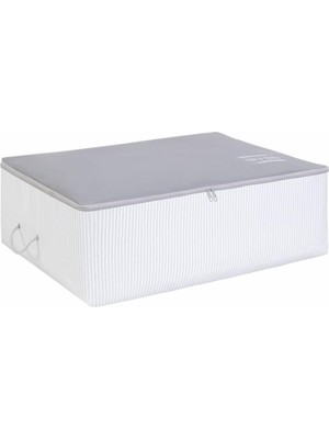 Braventa Collection Ocean Home Textile Büyük Boy Gri Çizgili Stuff & Things Baza Altı Hurç 62 x 46 x 22 cm