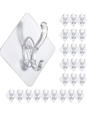 Braventa Collection Orret Home 6 Adet Kendinden Yapışkanlı Şeffaf Askı Askılık Havluluk,yapışkanlı Güçlü Şeffaf Askı (6)