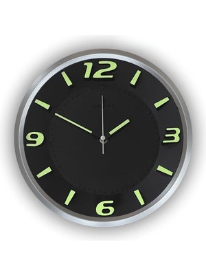 Braventa Collection Premium Serisi 25 cm Klasik Duvar Saati Fosforlu Özellikli Gri-Siyah Renk Gri - Siyah