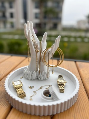 Braventa Collection El Şeklinde Yüzük & Takı Standı (Beyaz)