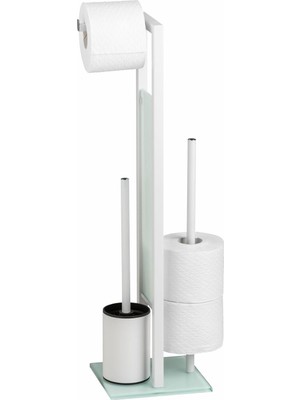 Braventa Collection Rivalta Tuvalet Fırçası Tutucu, Çelik, 18 x 70 x 23 Cm, Beyaz