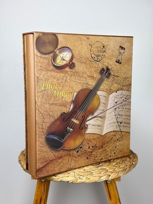 Braventa Collection Rabsev RS25 Fotoğraf Albümü 10X15CM 600 Lük Keman Desenli Kutulu Yatay Dikey Modeli