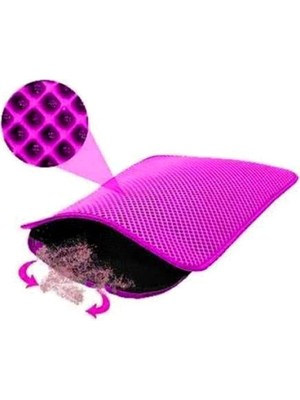 Braventa Collection Elekli Kedi Tuvalet Önü Paspası Kedi Paspası Pembe 60X42 cm