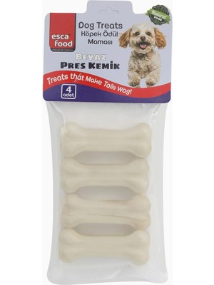 Braventa Collection Esca Food Beyaz Pres Kemik 7,5 Santimetre 4’lü 100 Gram Köpek Ödül Maması
