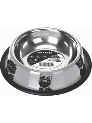 Braventa Collection M-Pets Catfamily Çelik Mama Kabı (S) 355ML