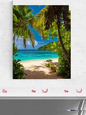 Braventa Collection Bora Bora Adası Bungalov Manzaralı Poster, Tropikal Cennet Temalı Duvar Dekoru